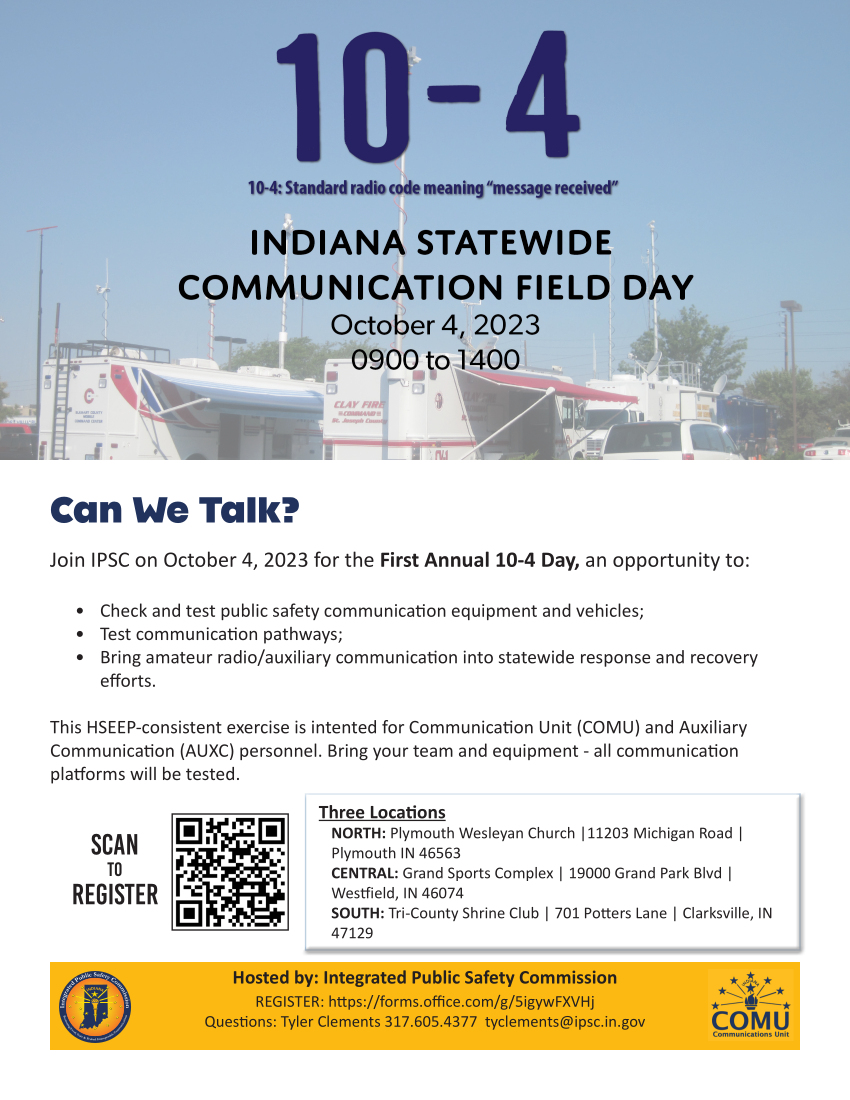 Indiana Statewide Communications Day October 4, 2023 – W9OU ...